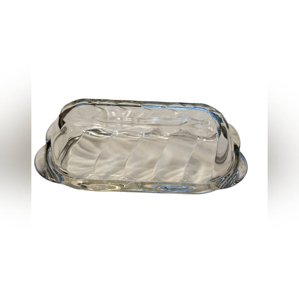 Anchor Hocking Clear Glass Butter Dish